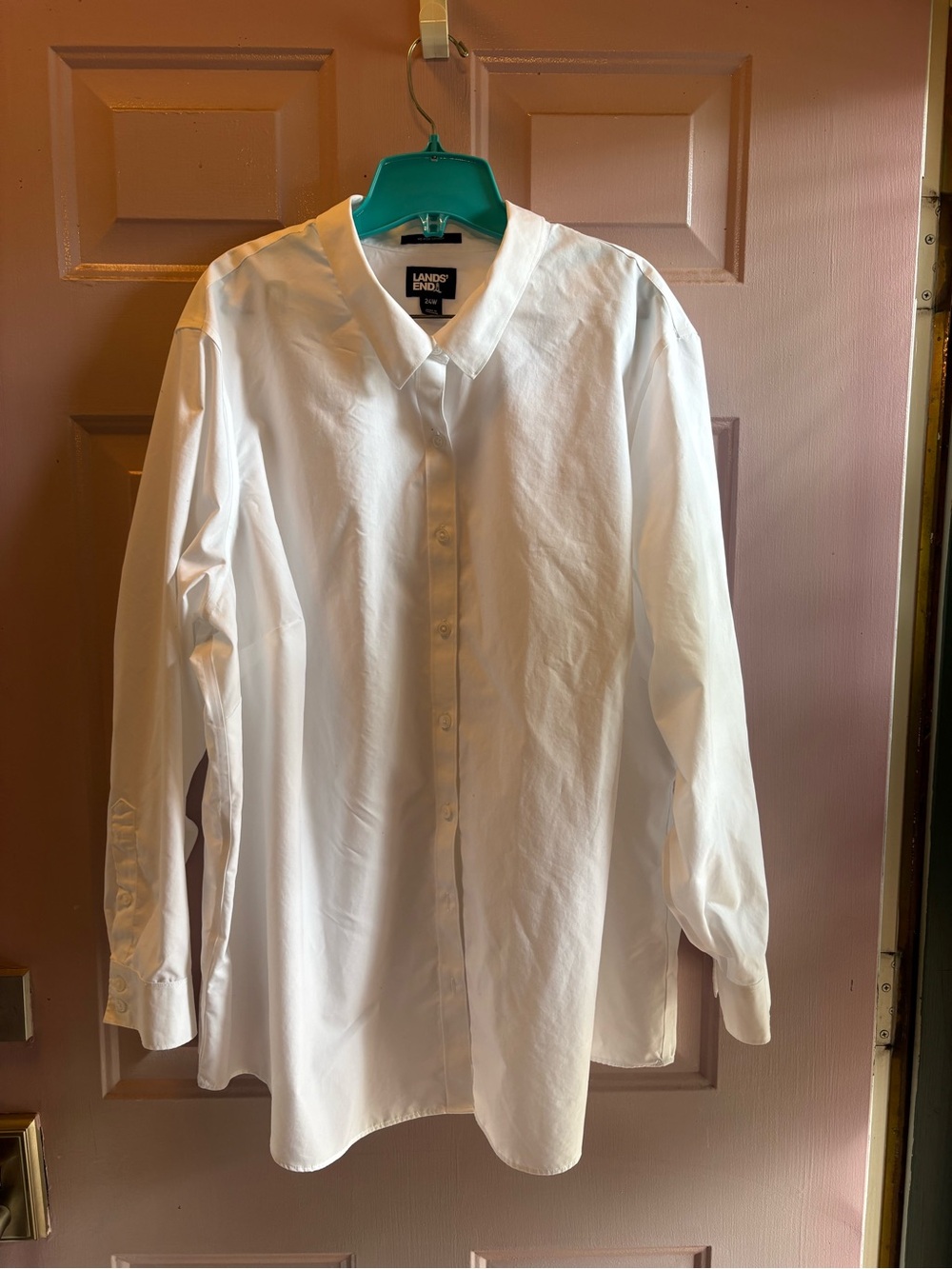 Lands' End Women’s White Button-Front Dress Shirt